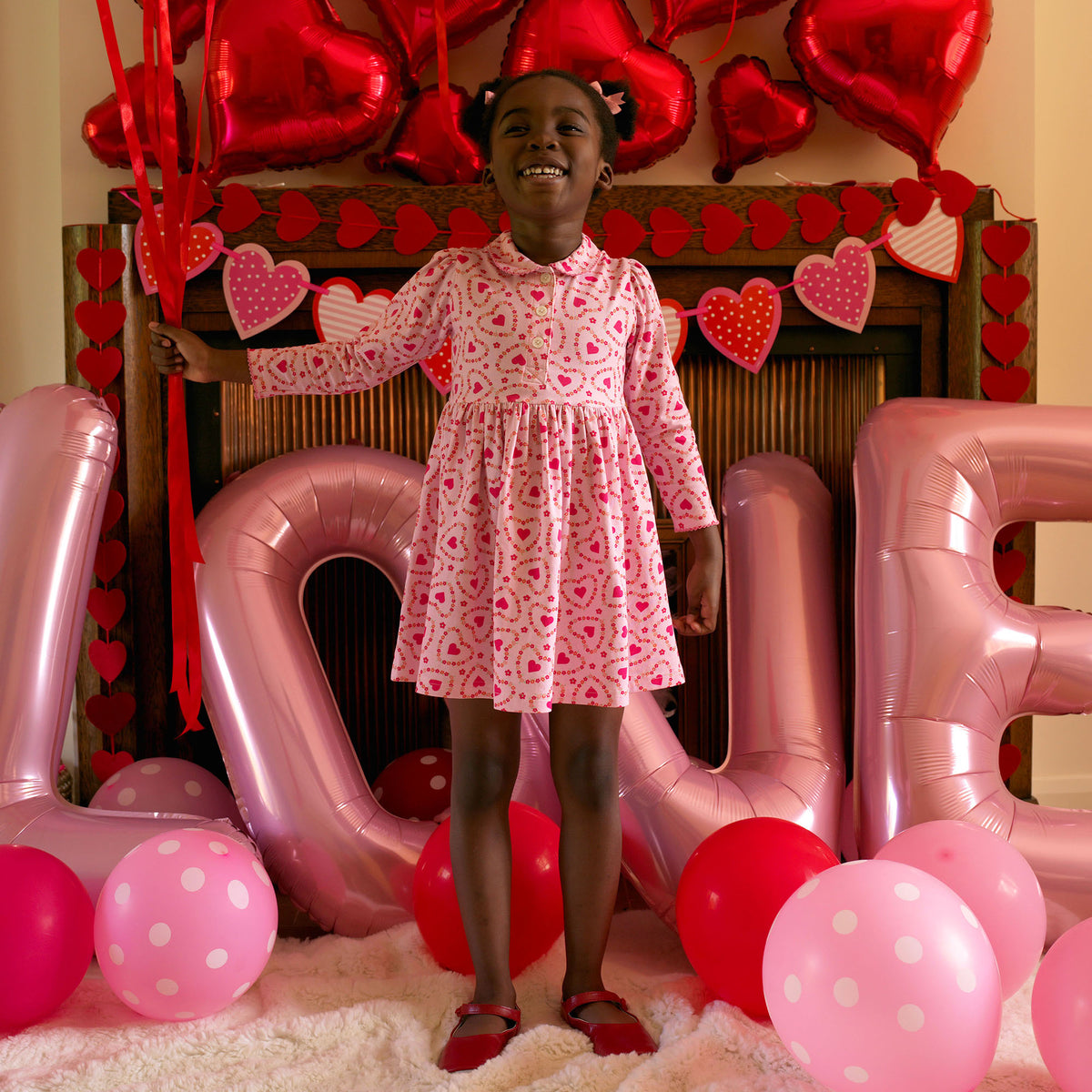 Floral Heart Jersey Dress