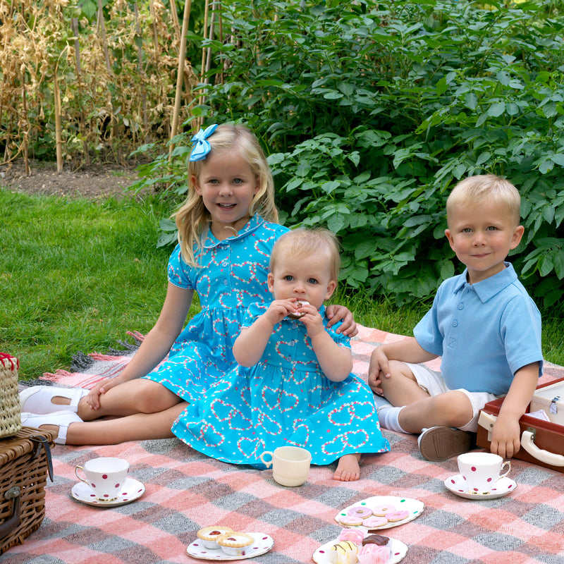 Daisy Jersey Dress, Blue