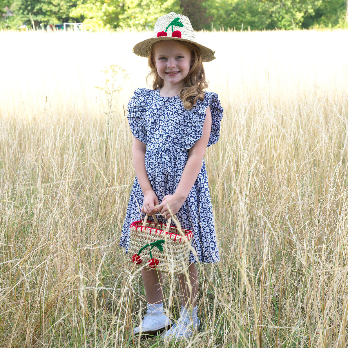 Navy Floral Frill Sundress