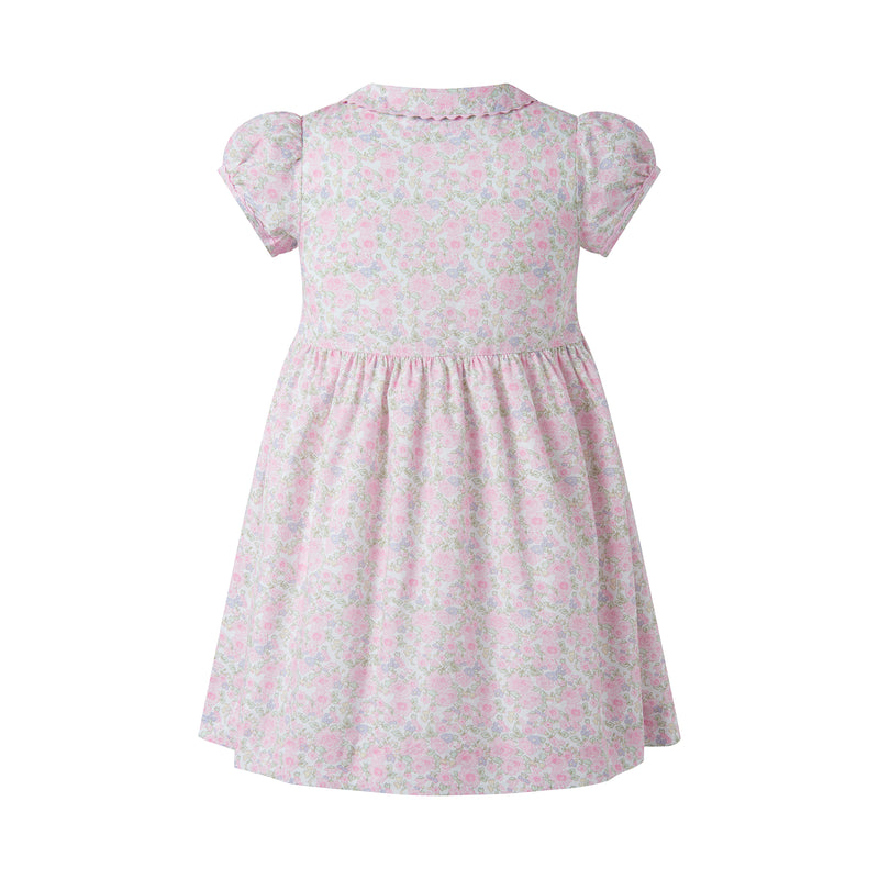 Ditsy Bloom Smocked Button-front Dress