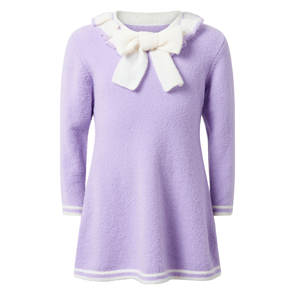 Purple Knit Frill Dress