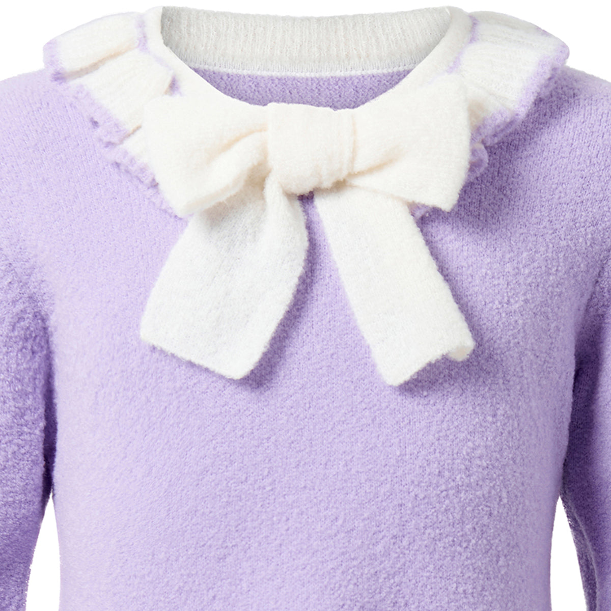 Purple Knit Frill Dress