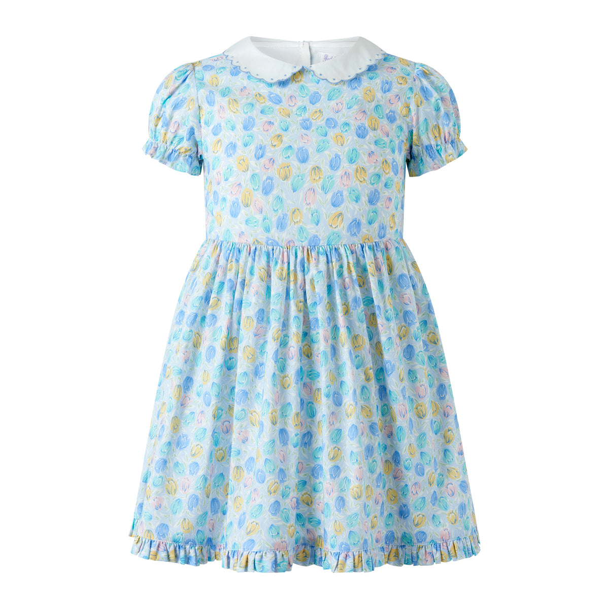 Scalloped Collar Blue Tulip Dress