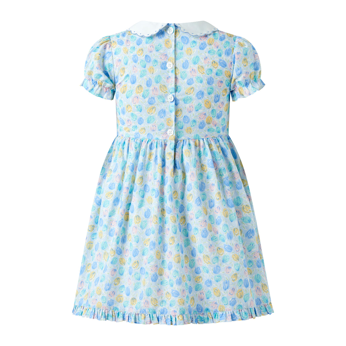 Scalloped Collar Blue Tulip Dress