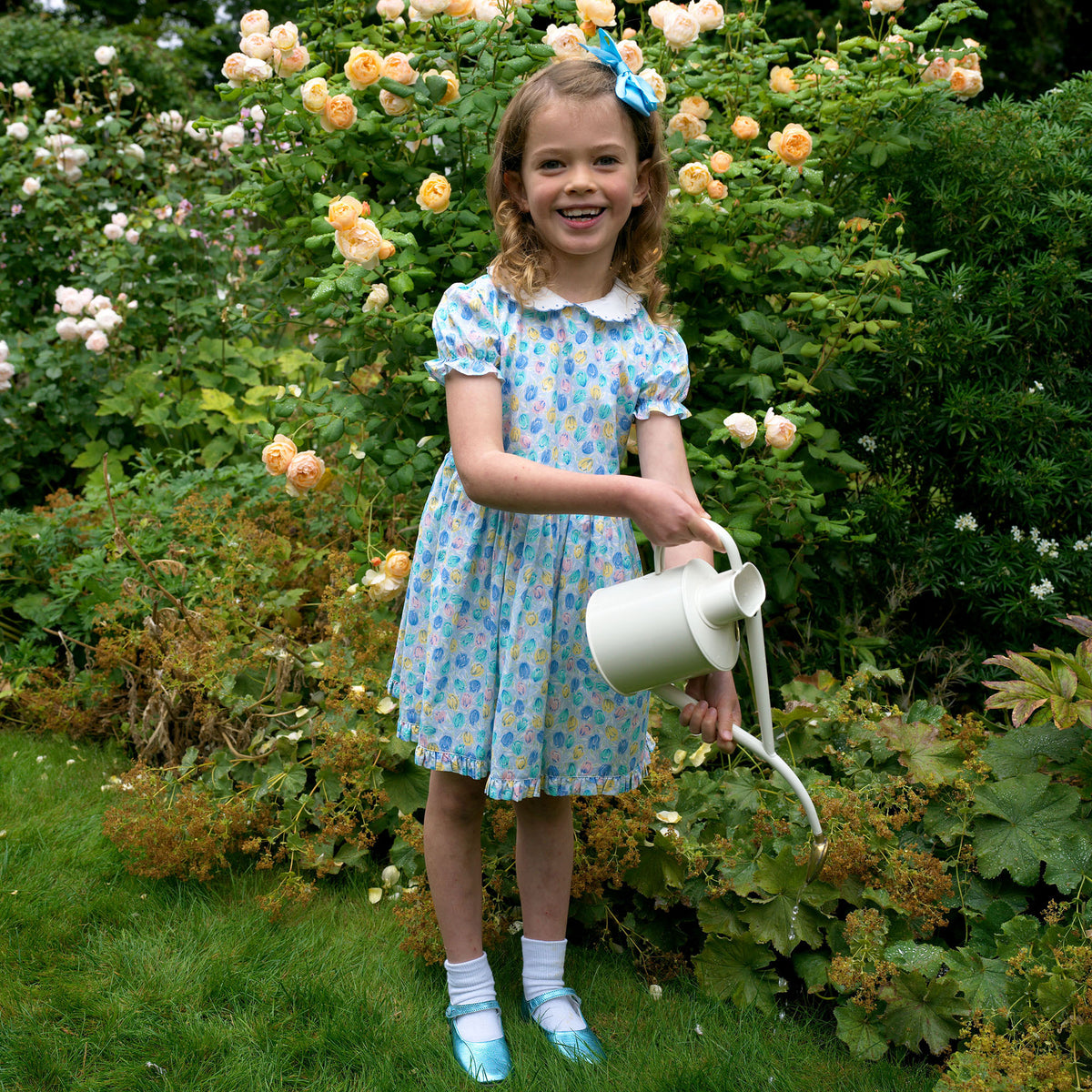 Scalloped Collar Blue Tulip Dress