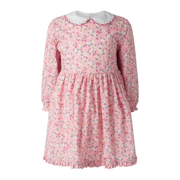 Floral Scalloped Collar Dress