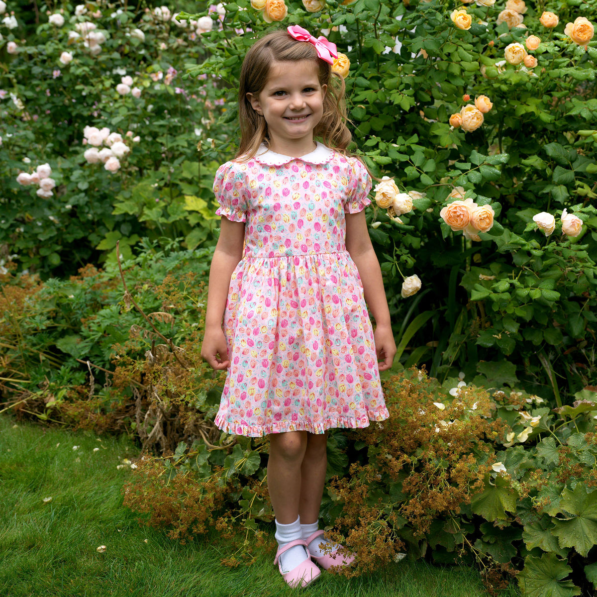 Scalloped Collar Pink Tulip Dress