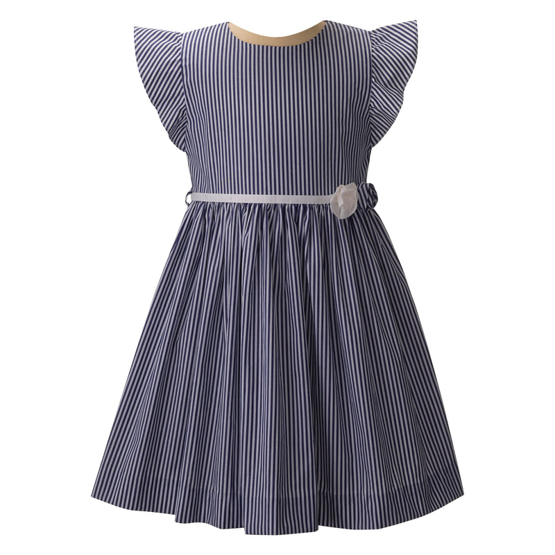 Stripe Ruffle Shoulder Dress
