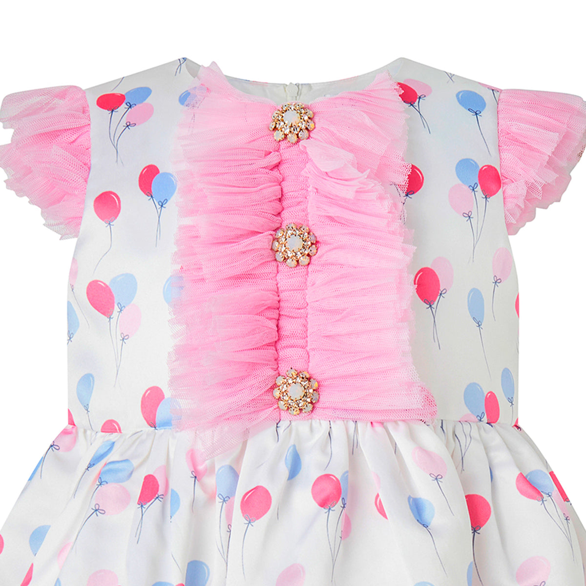 Balloon Ruffle Front Dress