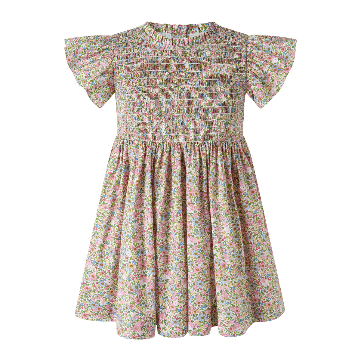 Pink Floral Ruched Dress
