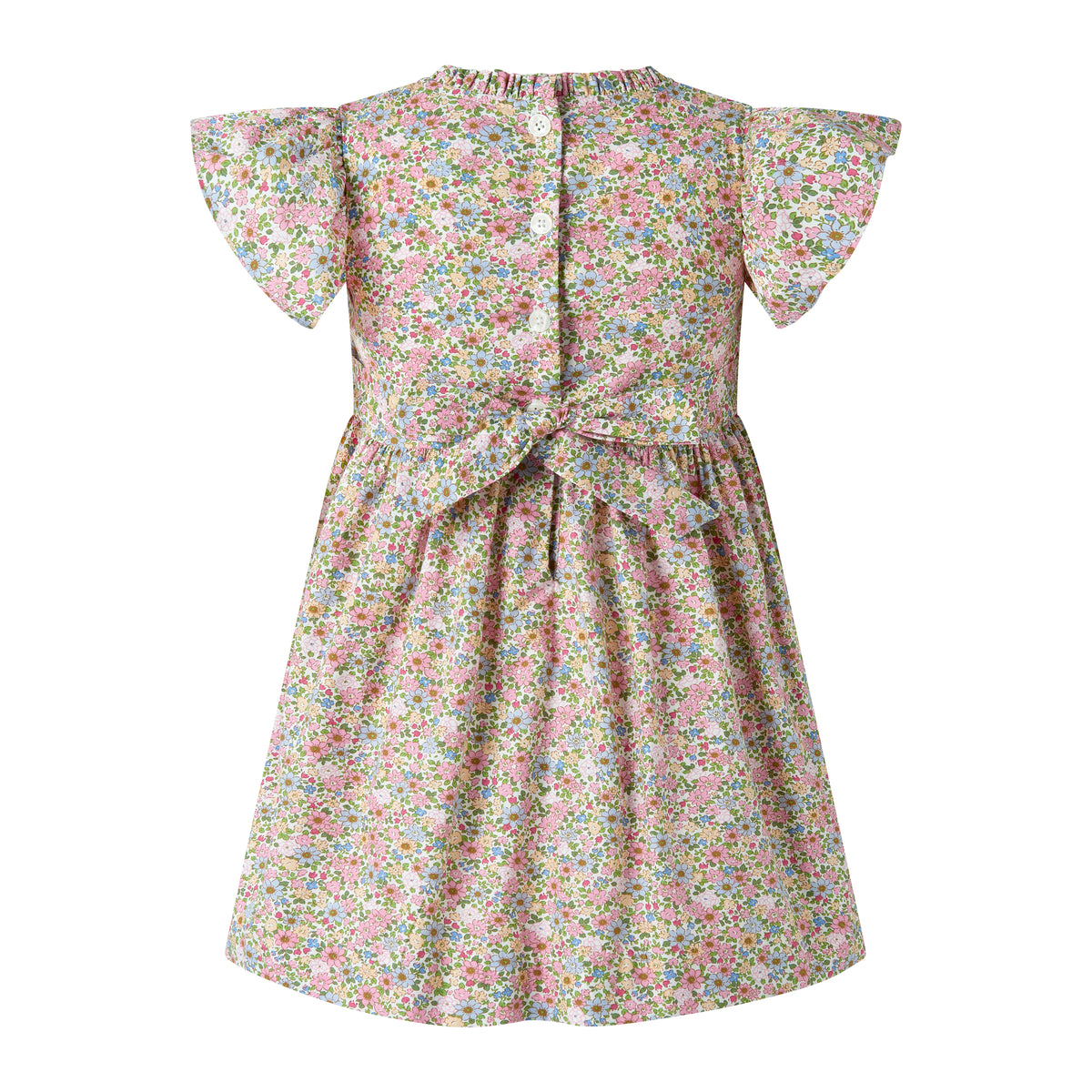 Pink Floral Ruched Dress