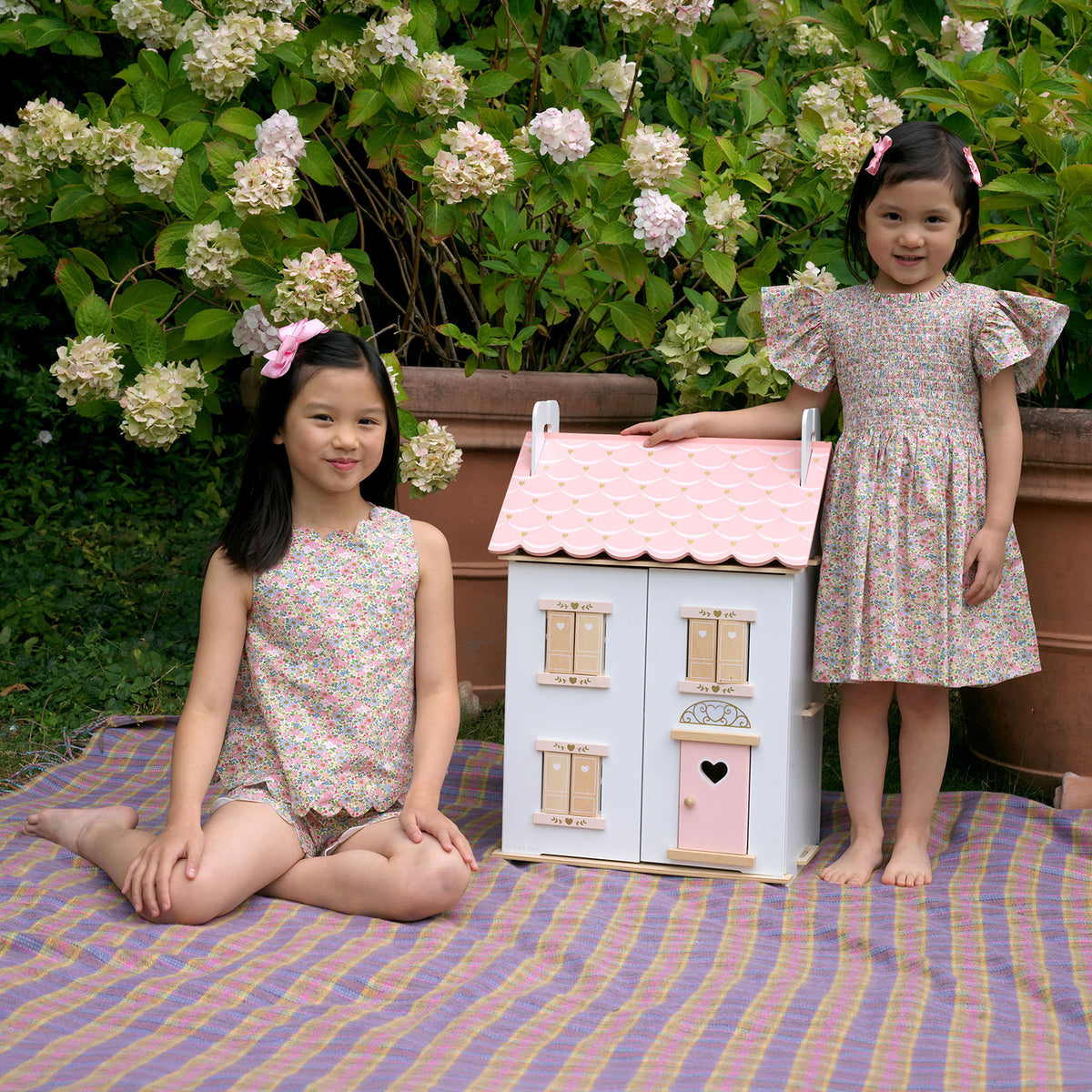 Pink Floral Ruched Dress