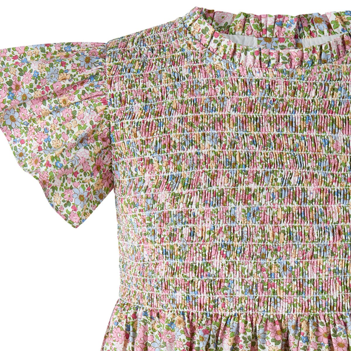 Pink Floral Ruched Dress