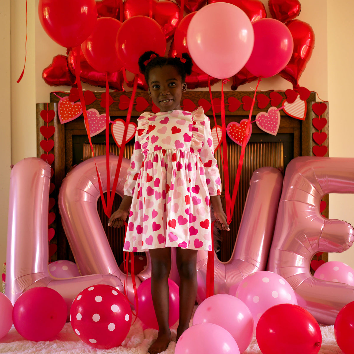 Scatter Heart Frill Dress