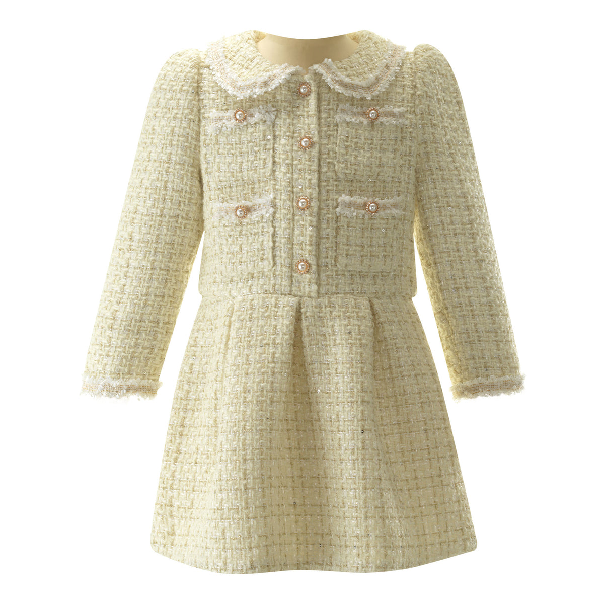 Ivory Tweed Dress