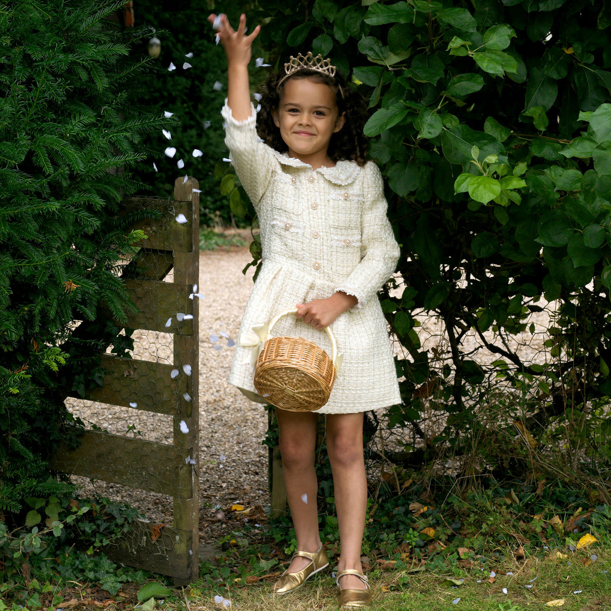 Ivory Tweed Dress