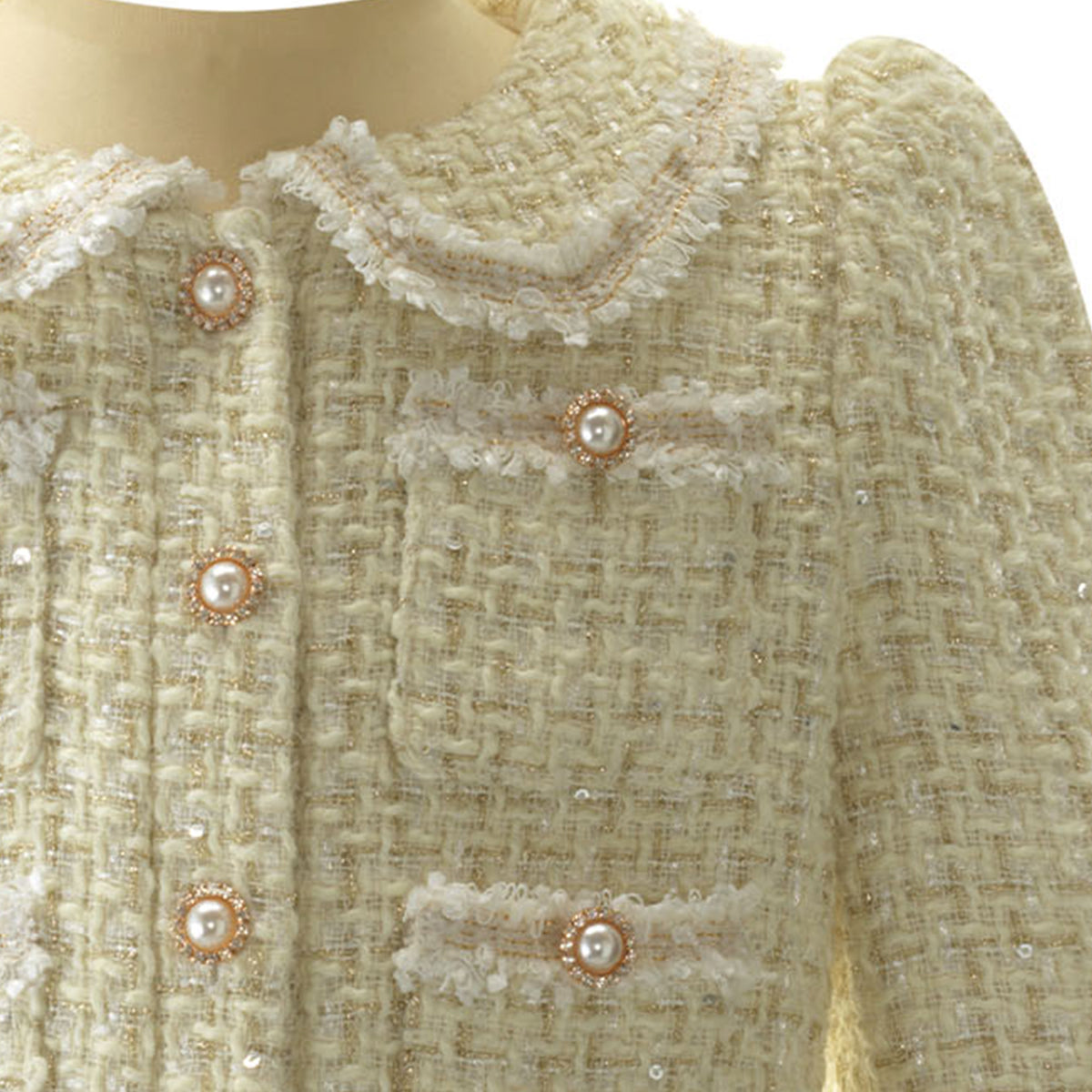 Ivory Tweed Dress