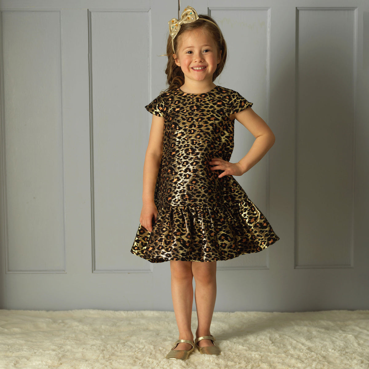 Leopard Damask Party Dress