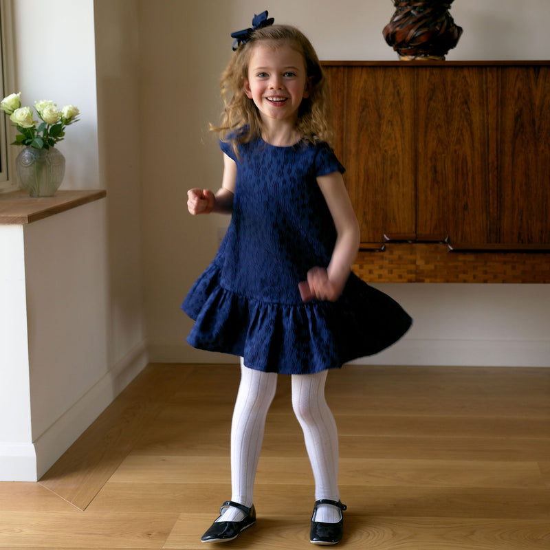 Petal Damask Drop Hem Dress