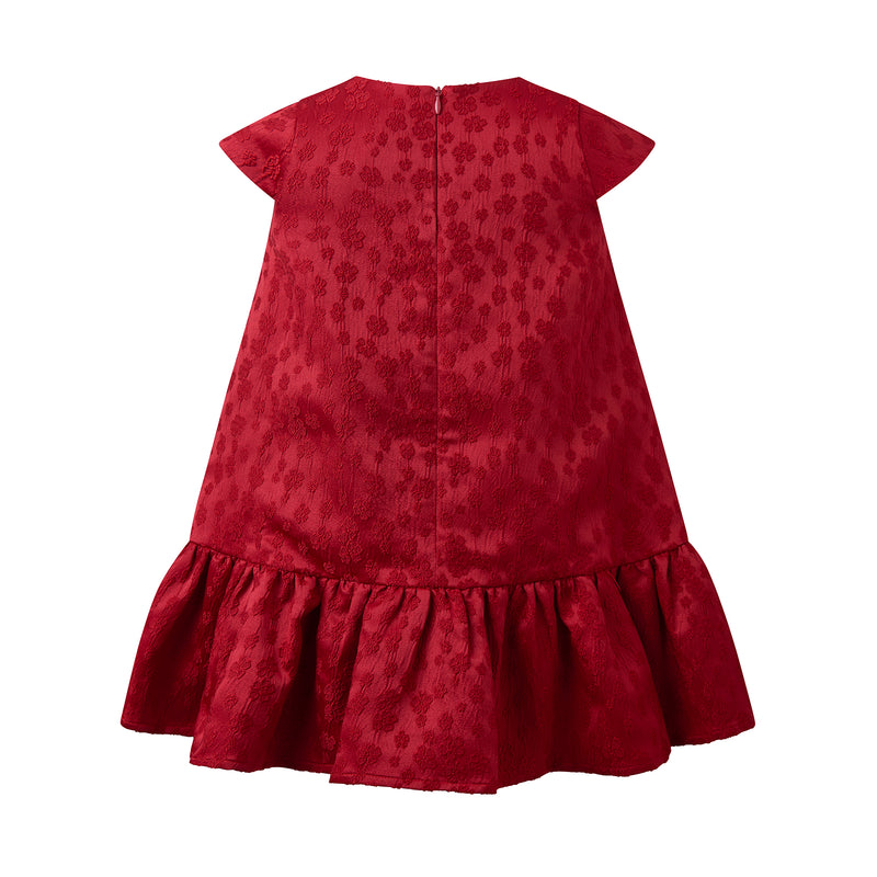 Petal Damask Drop Hem Dress