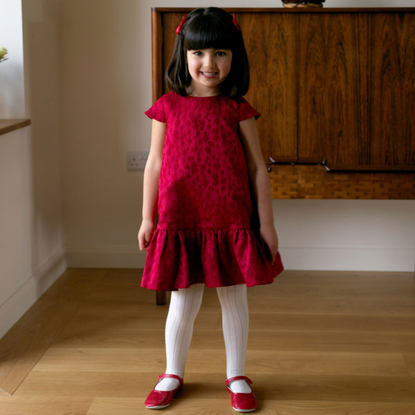 Petal Damask Drop Hem Dress