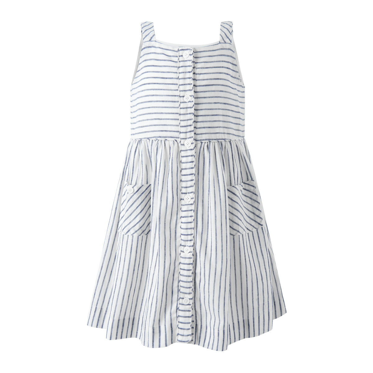 Navy Stripe Button Front Sundress