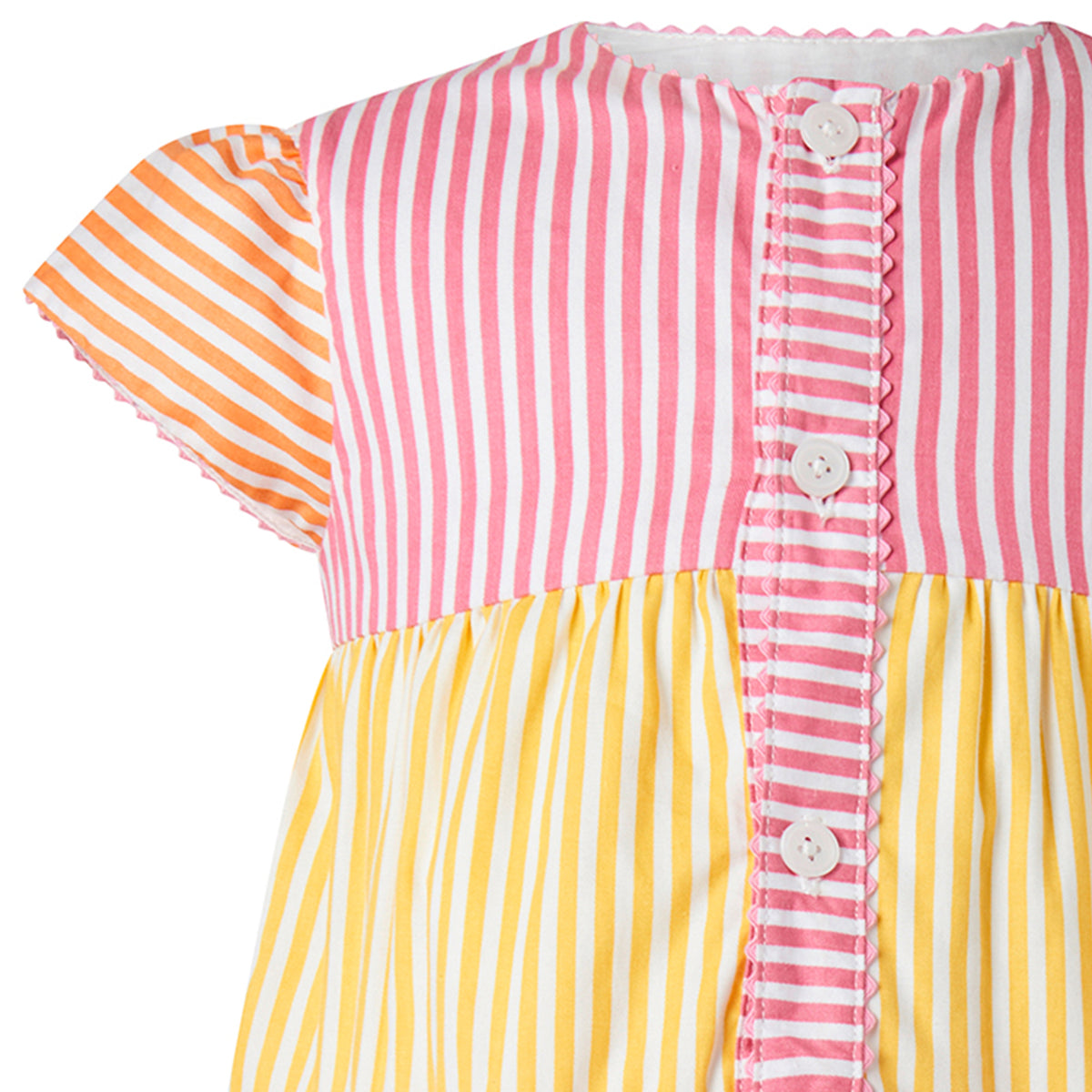 Striped Tier Button-front Dress