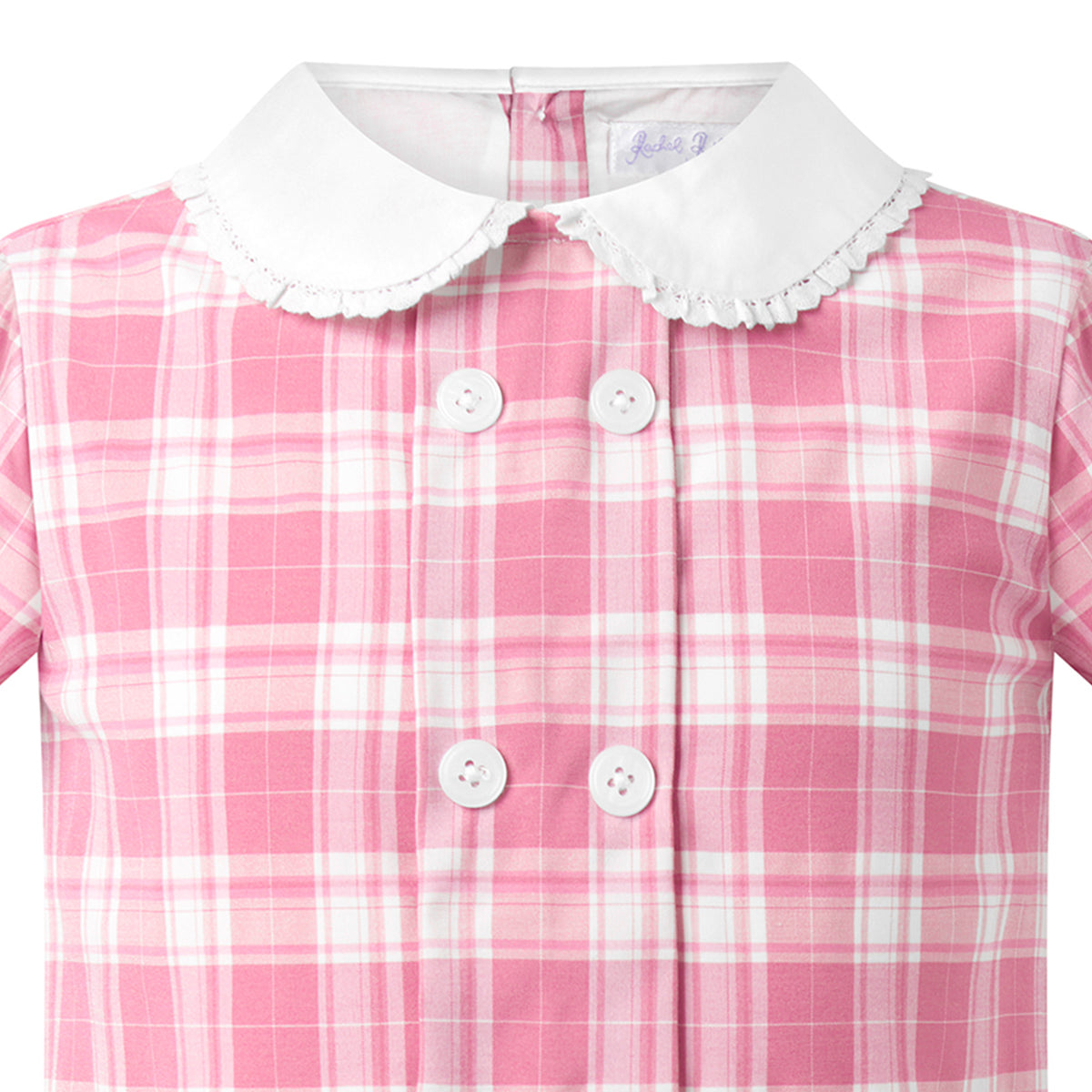 Pink Check Pleated Dress