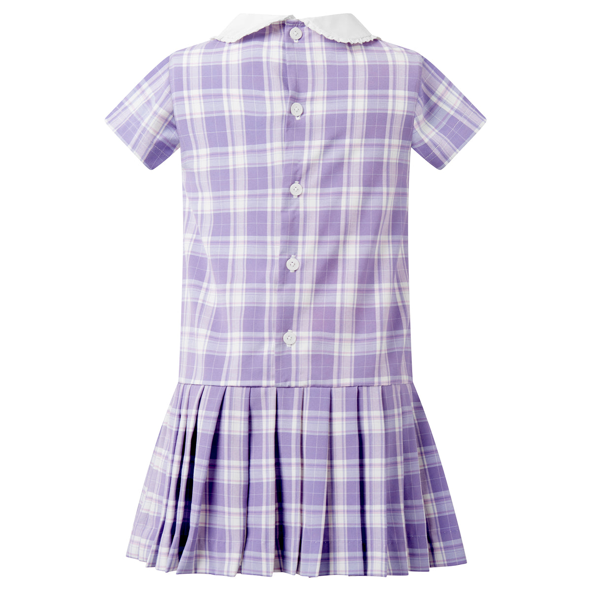 Purple Check Pleated Dress