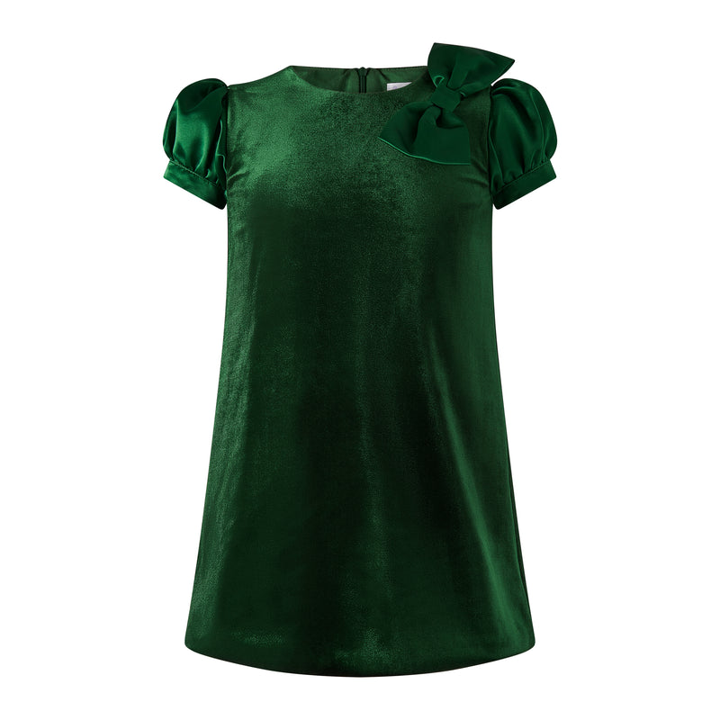 Bow Shoulder Velvet Dress