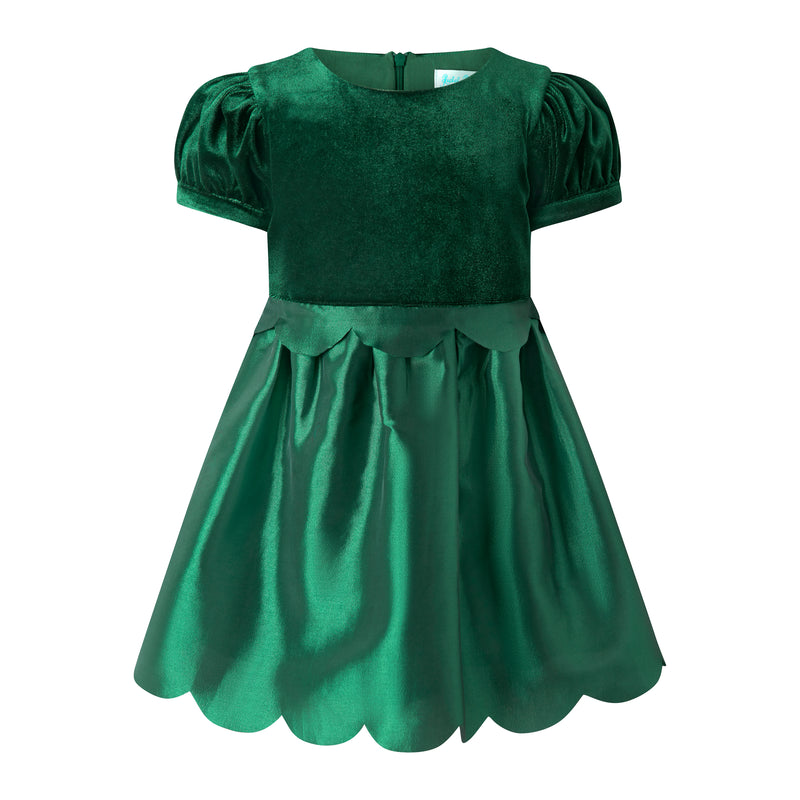Taffeta Scalloped Dress