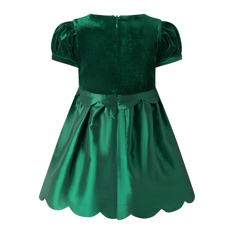 Taffeta Scalloped Dress