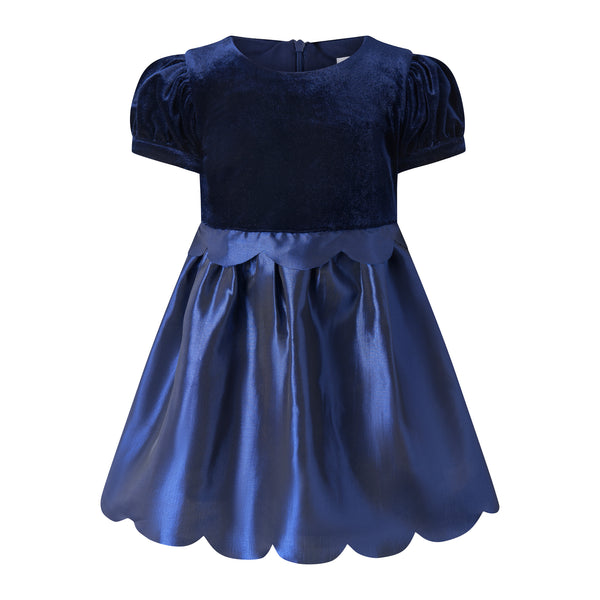 Taffeta Scalloped Dress