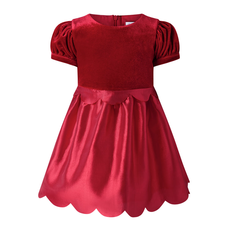 Taffeta Scalloped Dress