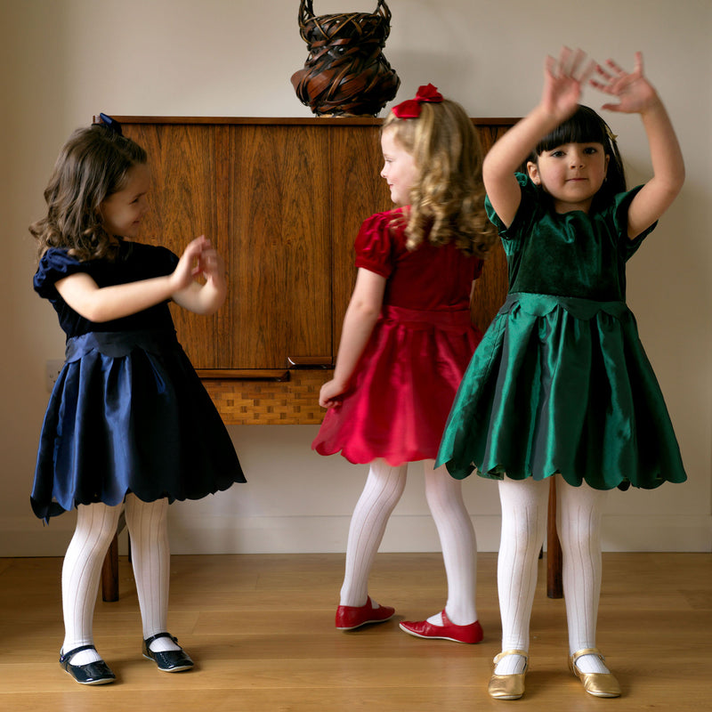 Taffeta Scalloped Dress