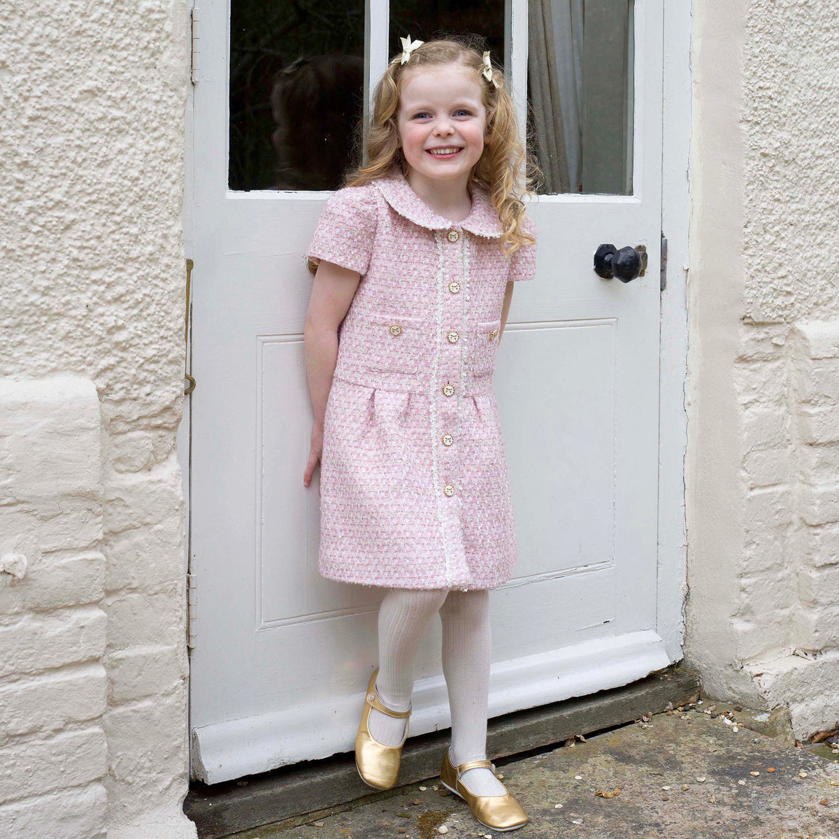 Pink Tweed Dress