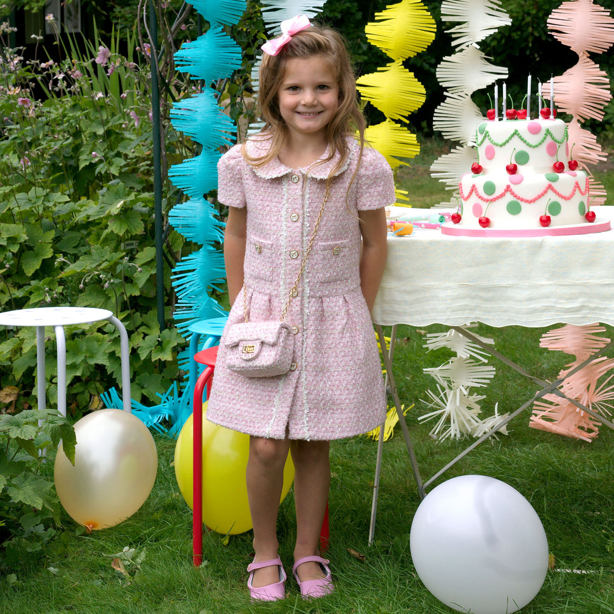 Pink Tweed Dress