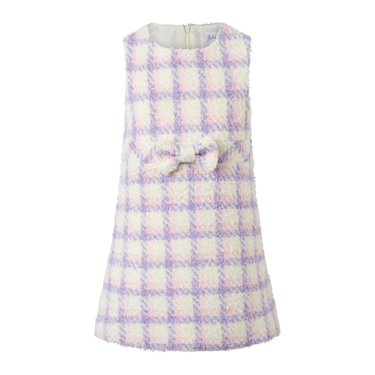 Purple Sleeveless Tweed Dress