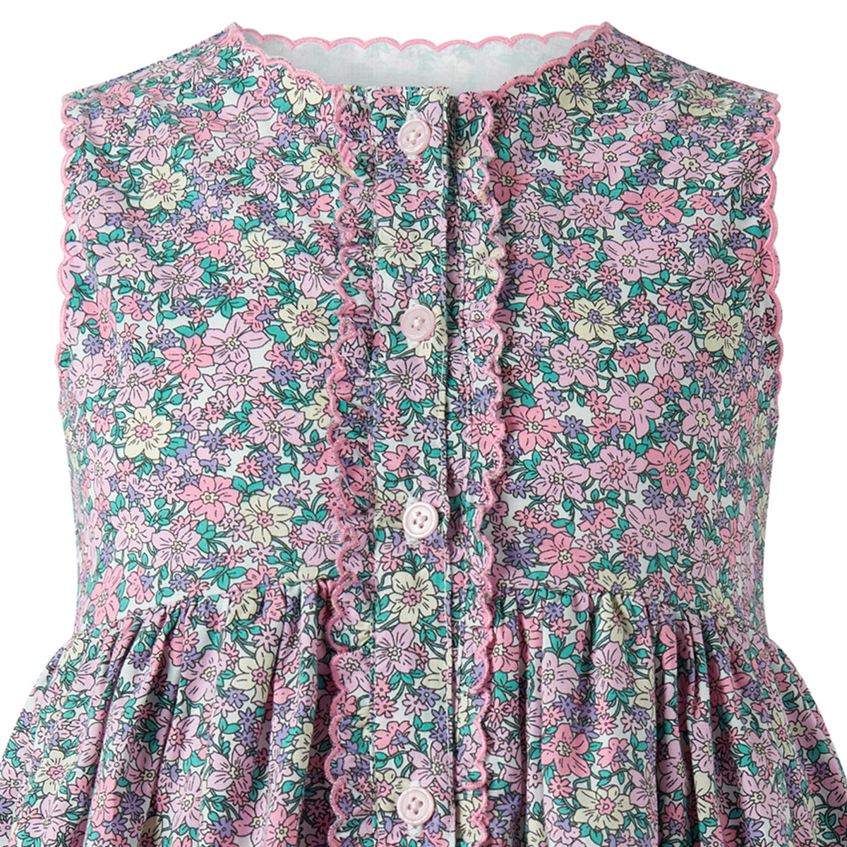 Pink Floral Button-front Dress