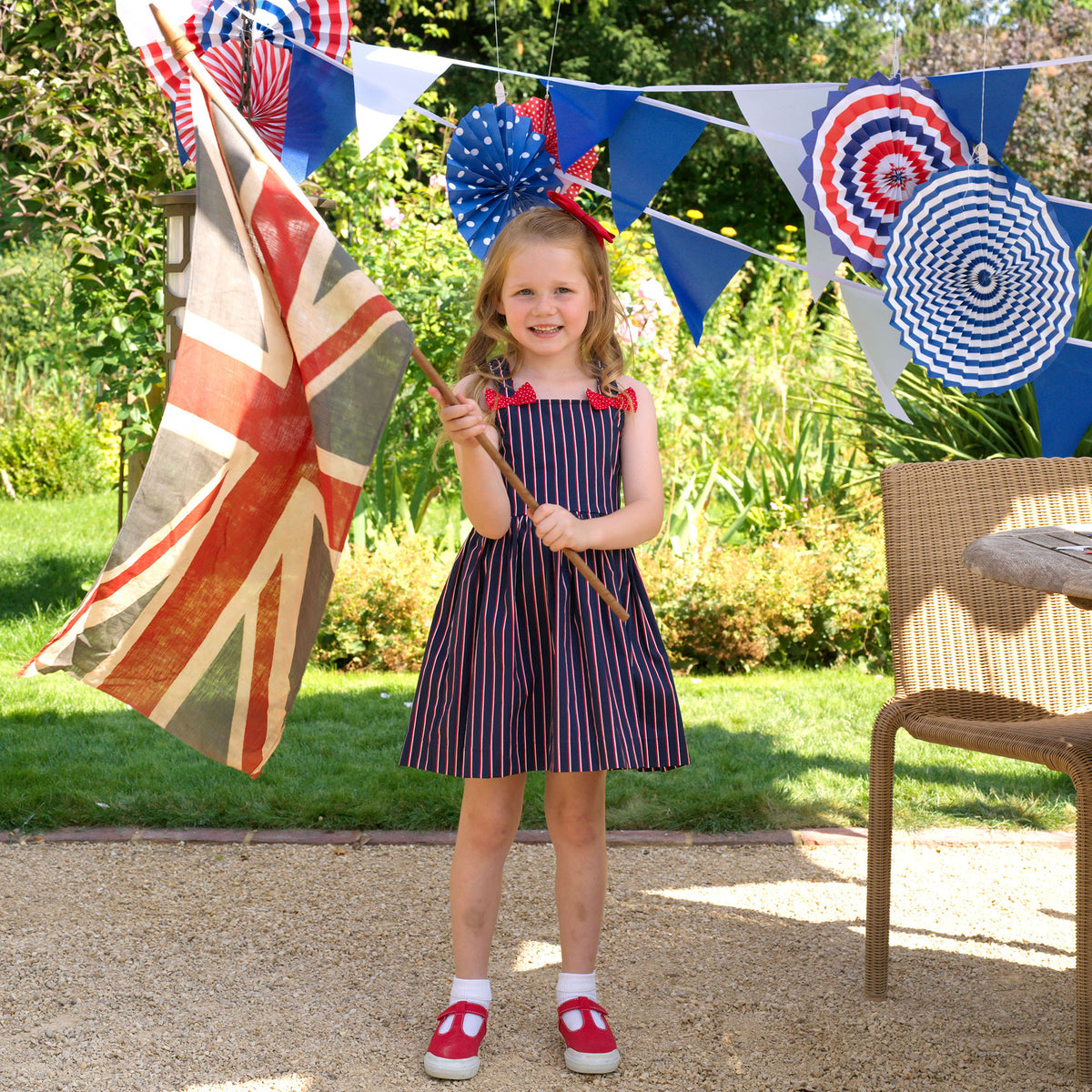 Navy Striped Bow Sundress