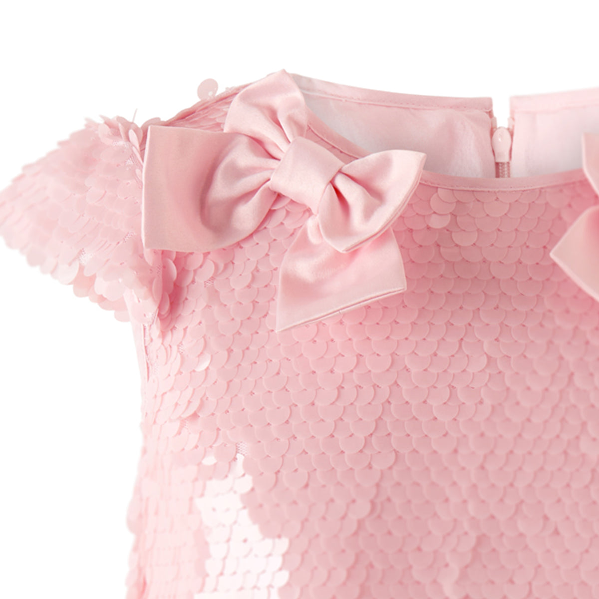 Pink Sequin Tiered Dress