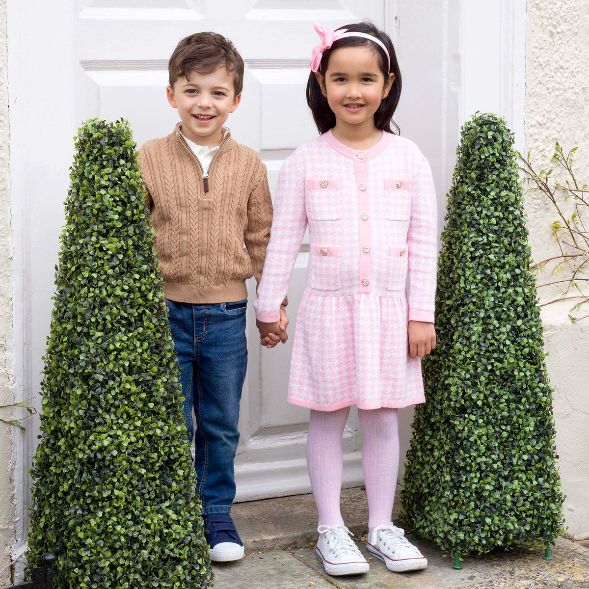 Houndstooth Knit Dress