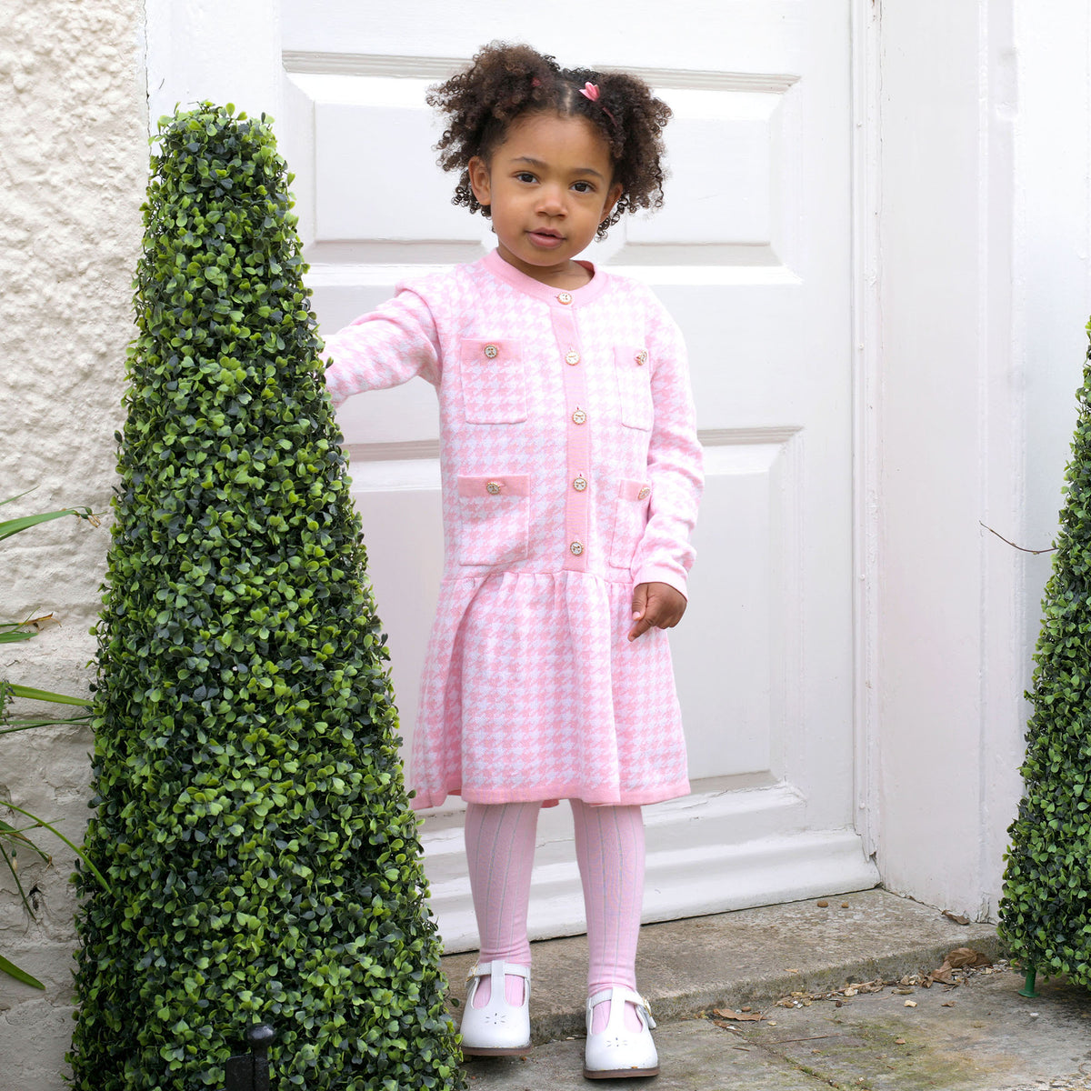 Houndstooth Knit Dress