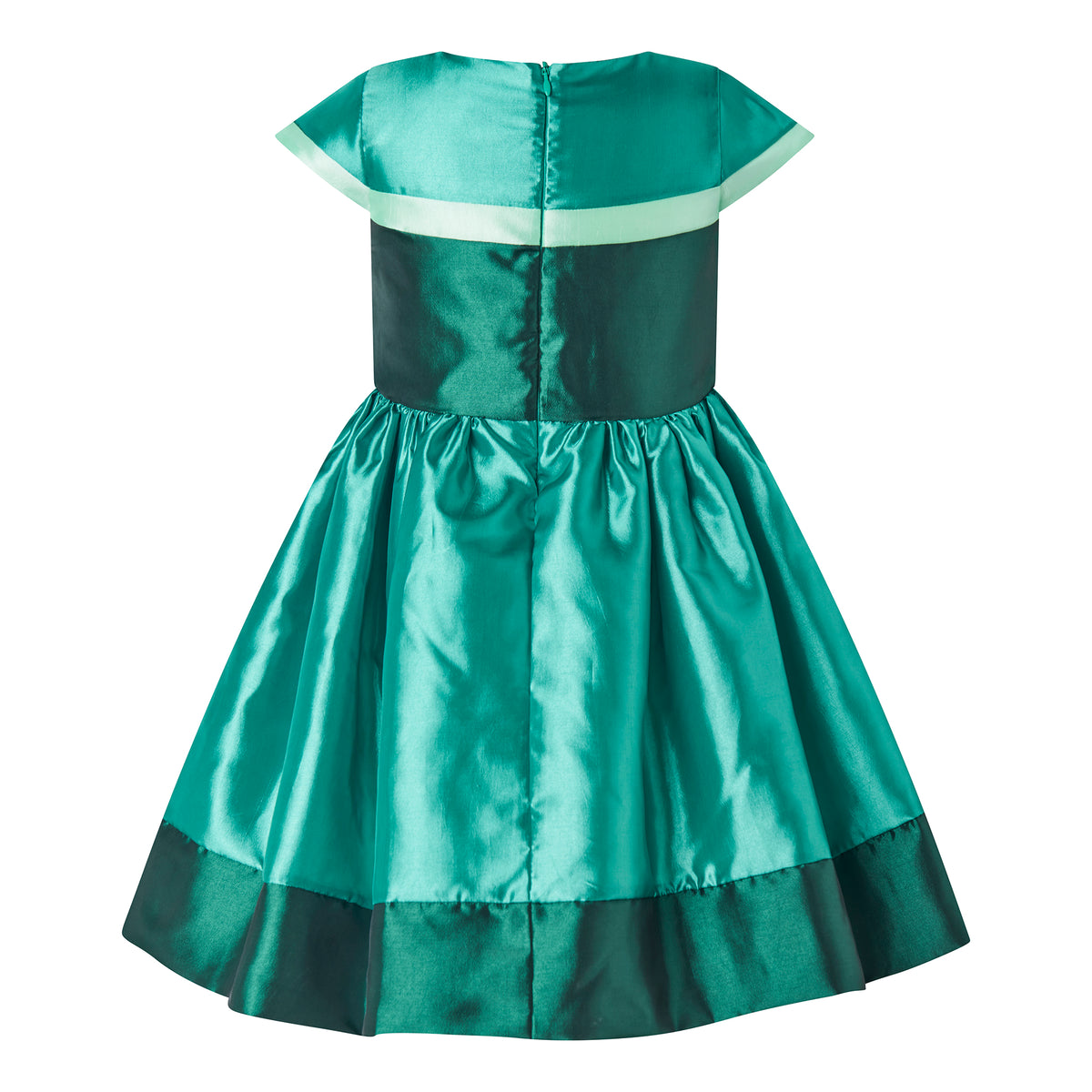 Green Stripe Taffeta Party Dress