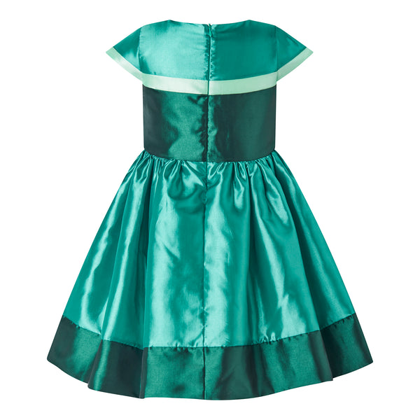 Green Stripe Taffeta Party Dress