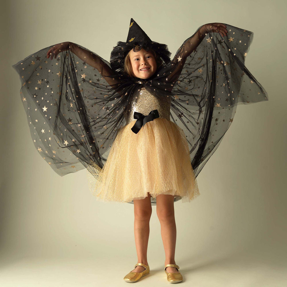 Witch Dress, Cape, Hat and Wand