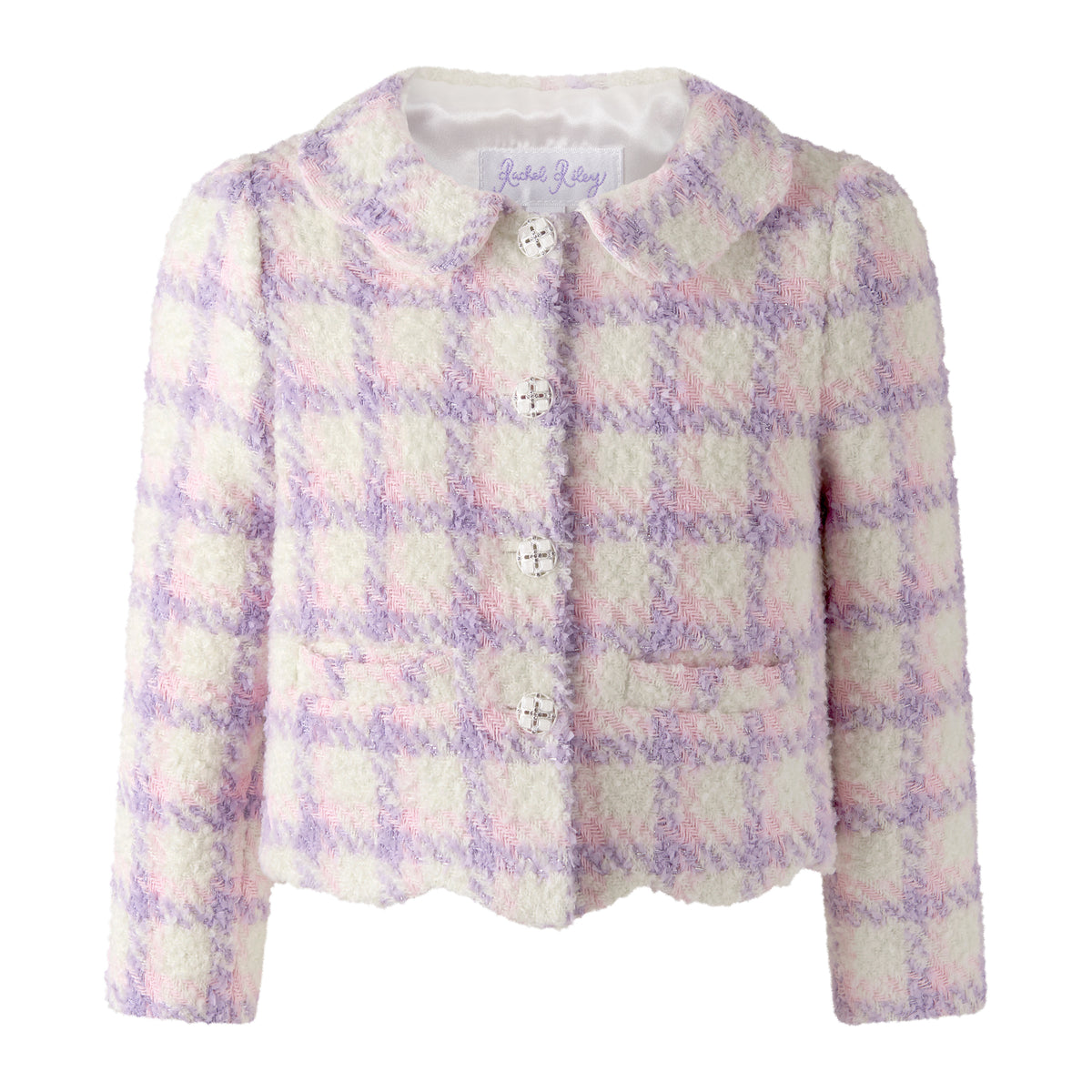 Purple Tweed Scalloped Jacket