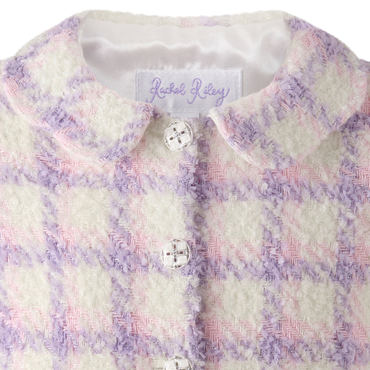 Purple Tweed Scalloped Jacket