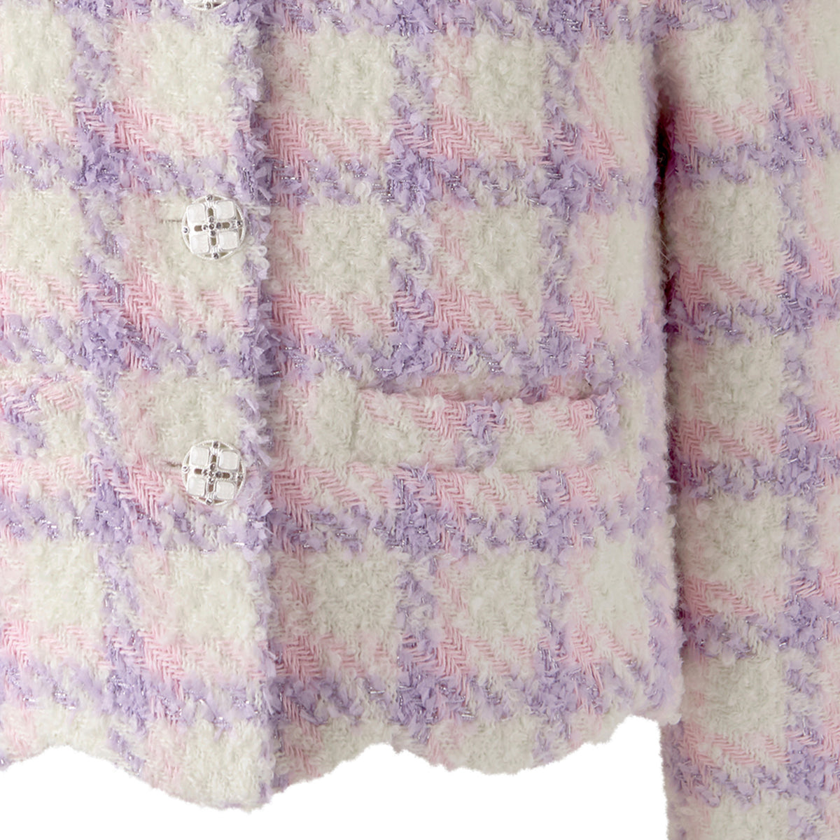 Purple Tweed Scalloped Jacket