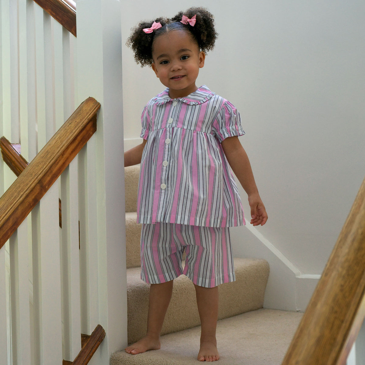Stripe Babydoll Pyjamas, Pink